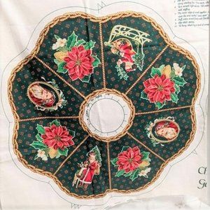 1970's Christmas Wreath Cut Out Stuff & Sew Fabric Panel Wamsutta Hallmark Cards